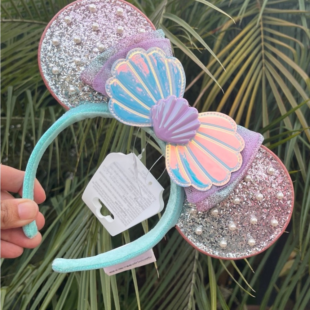 Disney Parks The Little Mermaid Seashell Pearls Minnie Ears Headband